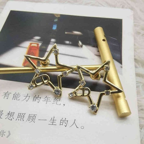 

star simple gold copper earrings women jewel exclusive sale_vjj5, Golden;silver