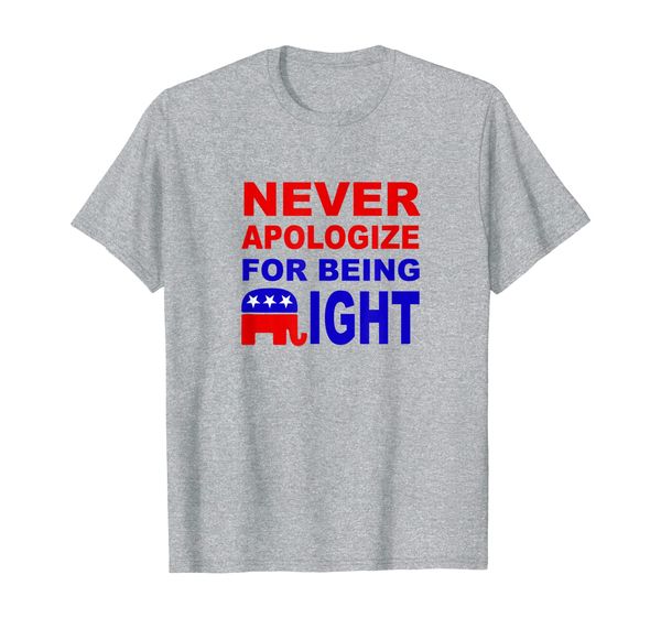 

Never Apologize for Being Right Republican Election T Shirt, Mainly pictures