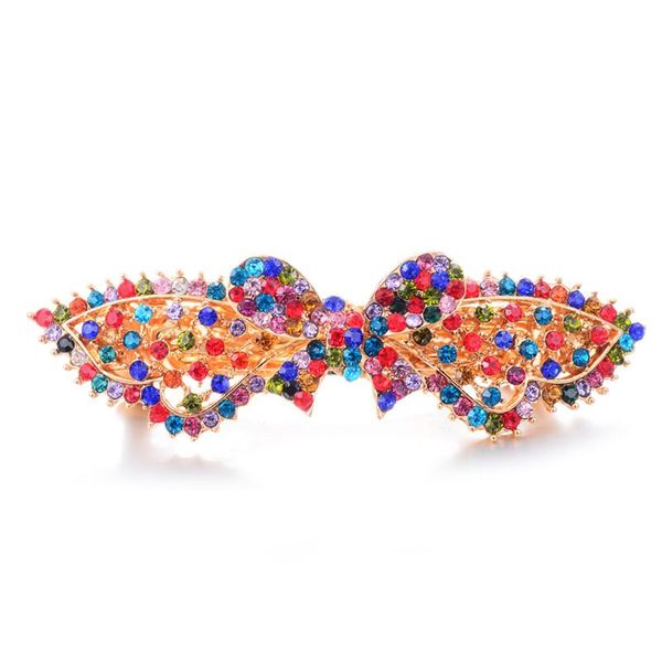 

hair clips & barrettes fashion women's crystal butterfly hairpin charm rhinestone flower pin girl wedding accessories jewelry gift, Golden;silver