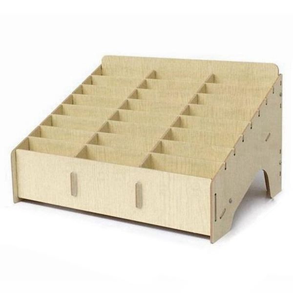 

storage boxes & bins multifunctional wooden box deskoffice 24 grid rack mobile phone repair tool motherboard display accessori