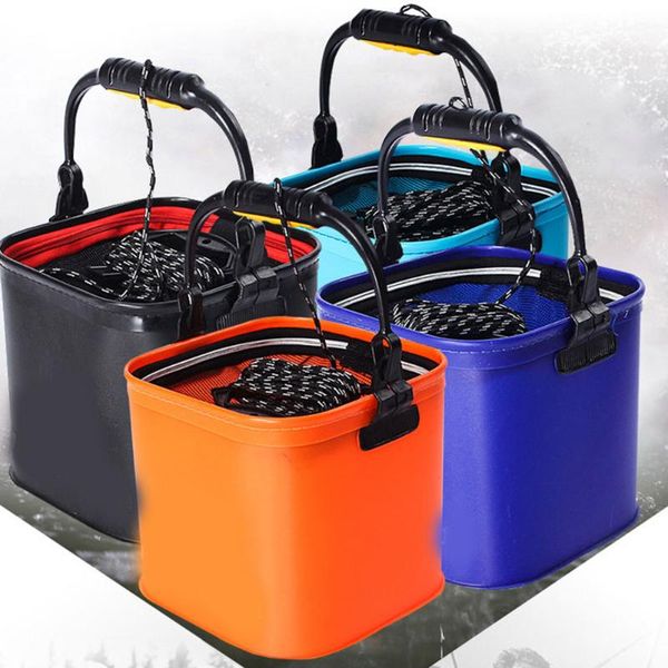 

fishing bucket box folding storage container eva breathable with handle for outdoor accessories
