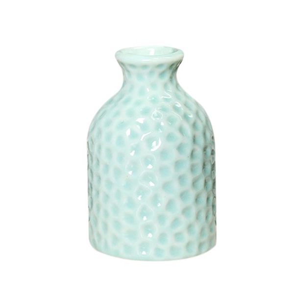 

vases ceramic small vase creative deskflower simple crafts bottle for home office decoration (blue)