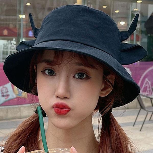 

wide brim hats women summer kawai bucket cute outdoor fisherman's hat casual beach sun protection cap basin casquette femme #t3p, Blue;gray