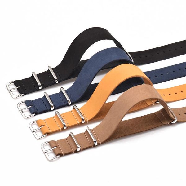 

watch bands quality leather nato strap watchband 18mm 20mm 22mm wristband belt soft wearing accessories for man, Black;brown