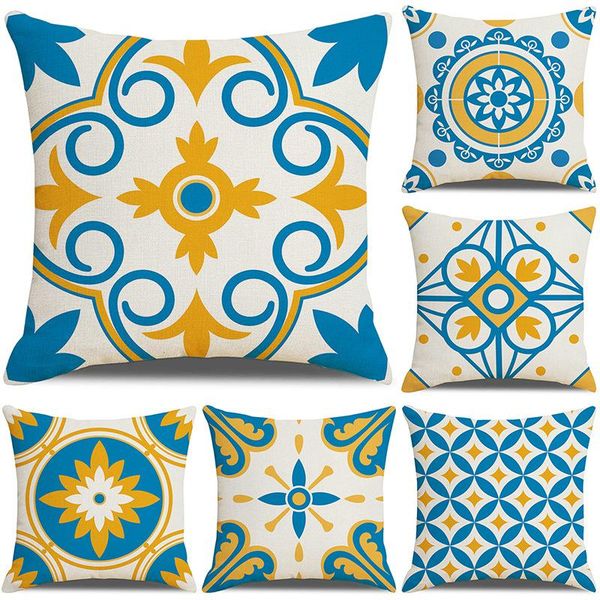 

cushion/decorative pillow geometric art cushion cover polyester linen home decor case decorative pillows for bedroom sofa car seat