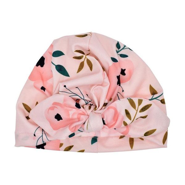 

baby floral pattern knit beanies girls sleep caps hat turban elastic cap pography props cute hats soft outdoor, Black;white