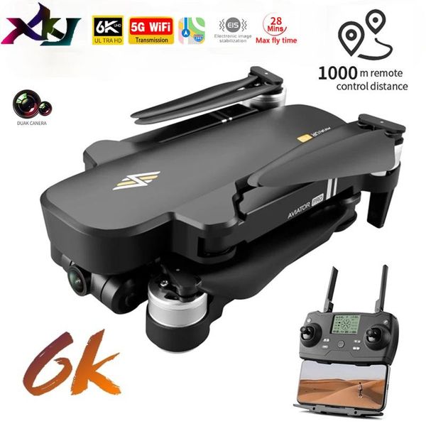 

pro drone 6k hd wide-angle camera 2-axis gimbal 5g wifi gps drones flight 23 min 1km vs sg906 2 f11 4k profesional