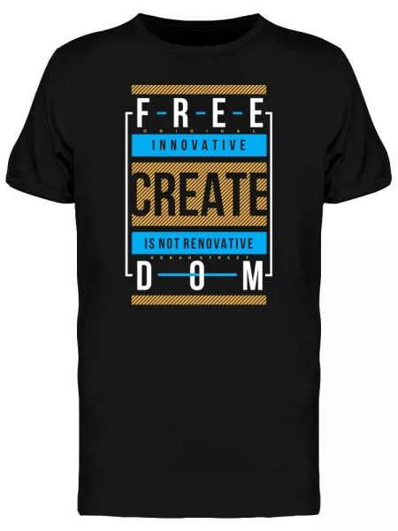 

Freedom Typography Urban Graphic Men's Tee -Image by Shutterstock, White;black