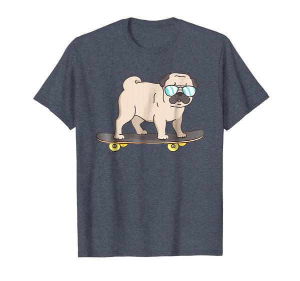 

skateboarding pug shirt: pug dog on skateboard fun dogs tee, White;black