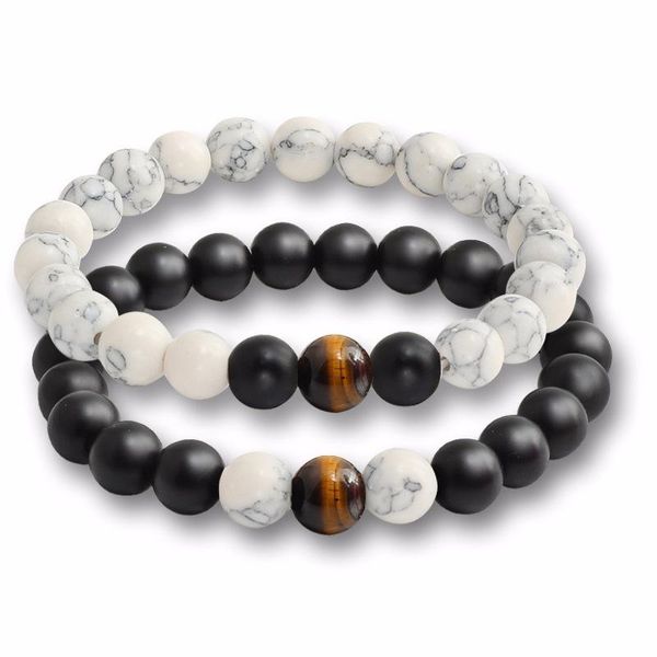 

charm bracelets tiger eye stone bracelet est fashion beads bangle jewelry for couple dp8579, Golden;silver
