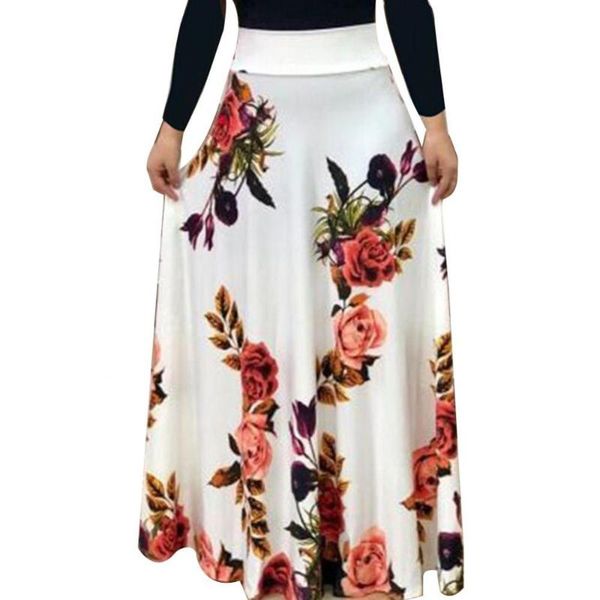 

casual dresses elegant summer women dress flower dot print color matching long sleeve high waist maxi bodycon vestidos robe, Black;gray