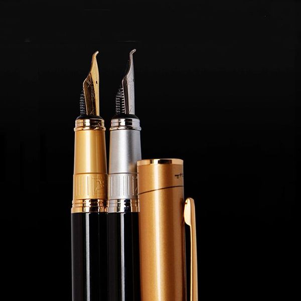 

fountain pens picasso 906 athens dynasty fine nib / calligraphy bent pen original box optional black with noble golden/silver cap