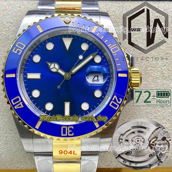 

eternity watches ewf 126613 latest version ew3235 automatic 72 hour power reserve 18k gold ceramic bezel 904l steel two tone bracelet 3235 m, Slivery;brown