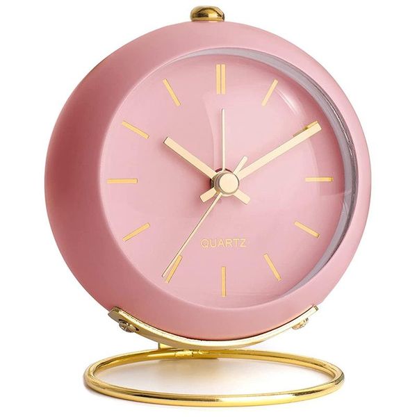 

other clocks & accessories battery operated desk alarm with light,retro silent analogue small clock,table bedside decor