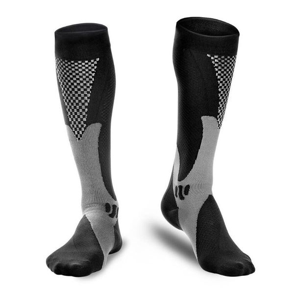 Spor çorapları sıkıştırma diz yüksek spor varisli damarlar için uygun bisiklet ragbi golf tüp çalışan eu 36-50 meias