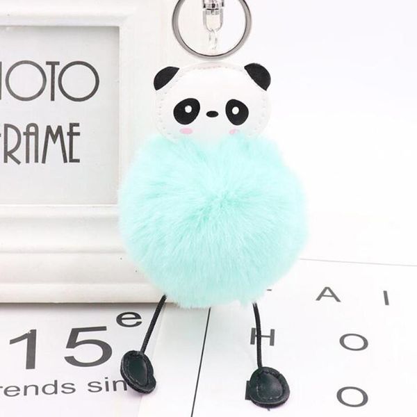 

keychains 10pcs/lot women fashion jewelry plush panda lovely animals key ring party favors for girls bag decorations, Silver