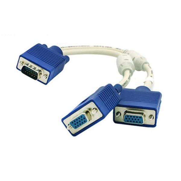 

audio cables & connectors vga one-to-two connection cable computer monitor distribution 0.25m