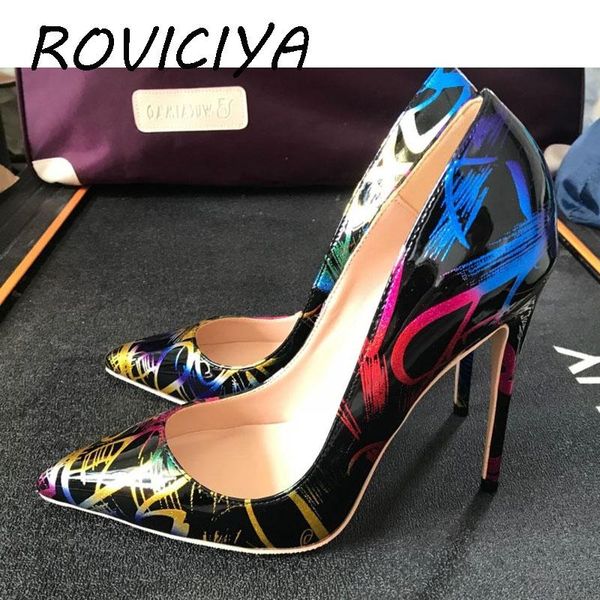 

dress shoes pointed toe ladies 12cm high heels women pumps woman party wedding zapatos mujer sapato femin qp087 roviciya, Black