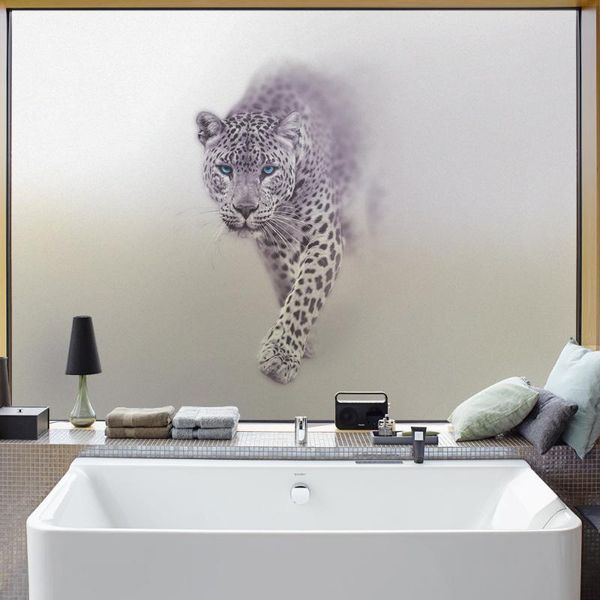 

window stickers home improvement accessories animal leopard film sunscreen stained glass heat transfer