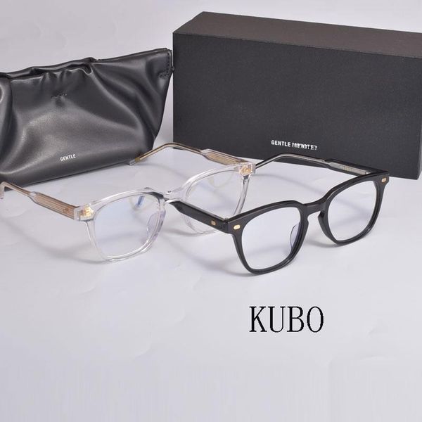 

fashion sunglasses frames 2021 korean brand optical eyeglasses frame kubo square acetate myopia reading presciption eyewear with case, Black
