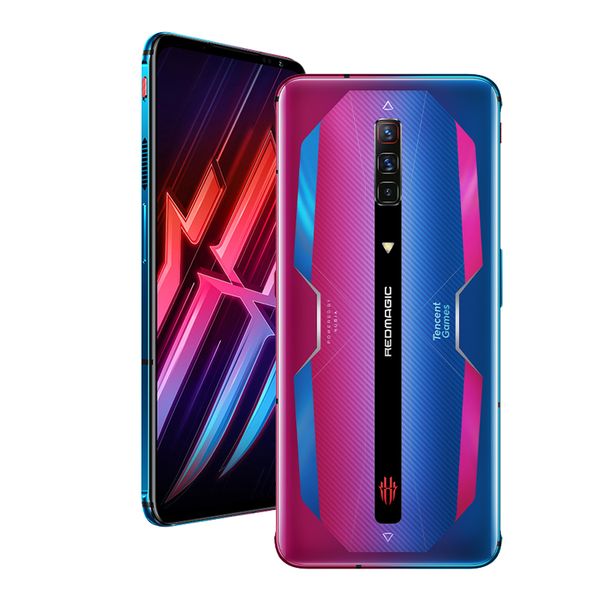 Originale Nubia Red Magic 6 5G Phone Mobile Gaming 12 GB RAM 128 GB 256 GB ROM Snapdragon 888 64.0MP Android 6.8 pollici Full Schermo schermo Impronta digitale ID 5050Mah Smart Phone Game