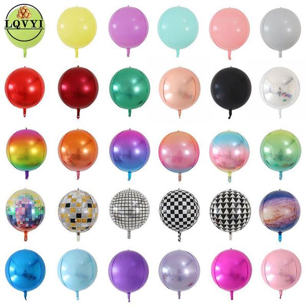

party decoration 1pc 10/18/22inch rose gold pink purple 4d round foil balloons wedding birthday helium burgundy globos balloon t