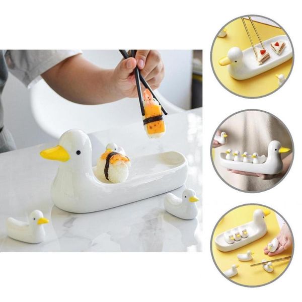 

chopsticks 1 set cute rest holder fadeless anti-slip clear texture kitchen table chopstick stands