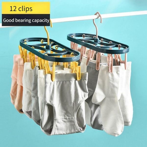 

hangers & racks hanger plastic thickened sock clip, drying rack, windproof folding hanger, pantyhose, underwear, clothes