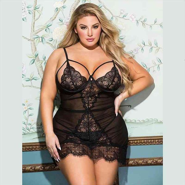 

sleepware eyelash lace sheer women sleepwear nuisette femme erotique grande taille xxxl 5xl black dentelle, Black;red