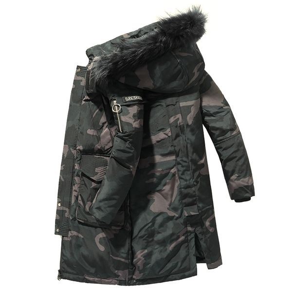

men's white duck down jacket outdoor winter ski wear fashion thick warm cold-proof hooded breathable long down jacket men 211014, Black