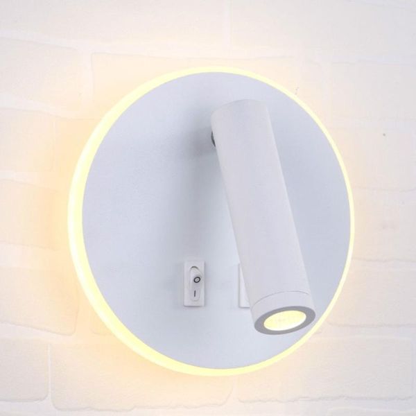 

wall lamps nordic led lamp with switch 13w spotligh 6w backlight rotation sconce indoor light for home bedroom bedside warm