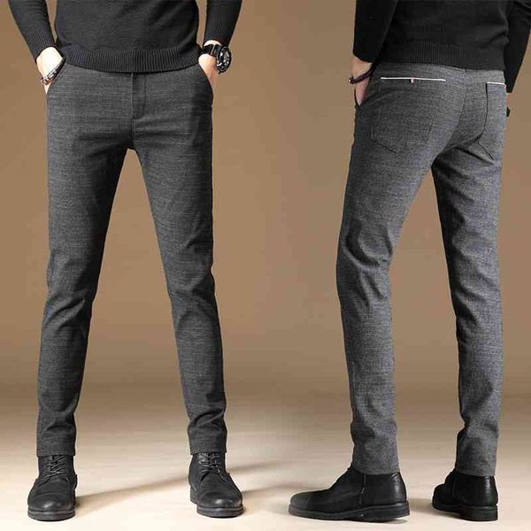 

new casual korean slim straight sports thin four seasons fashion elastic long pants men's wear, Black