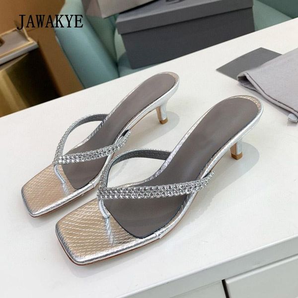 

sandals kitten heel flipflips women square toe low outdoor dress slippers real leather gold silver party slides, Black