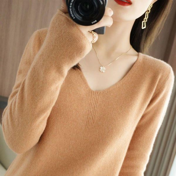 

women's sweaters solid color all-match pullover kint sweater elegant loose thin bottoming long sleeves casual 2021 autumn and winter, White;black