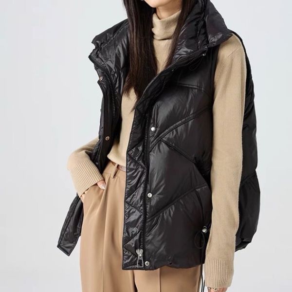

down cotton waistcoat women's short autumn winter style warm vest fashion, White