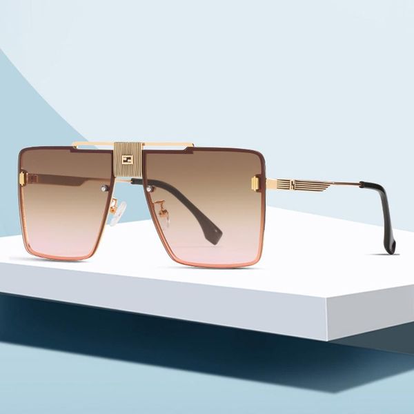 

sunglasses vintage oversized square rimless men women 2021 luxury designer travel driving metal sun glasses fashion shades, White;black
