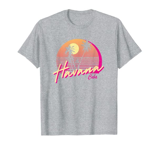 

retro havana cuba california beach sunset t-shirt, White;black