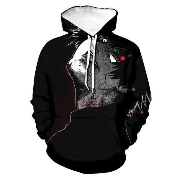 

men's hoodies & sweatshirts autumn winter anime men/women hooded sweatshirt tokyo 3d printed streetwear hoodie pullover unisex, Black