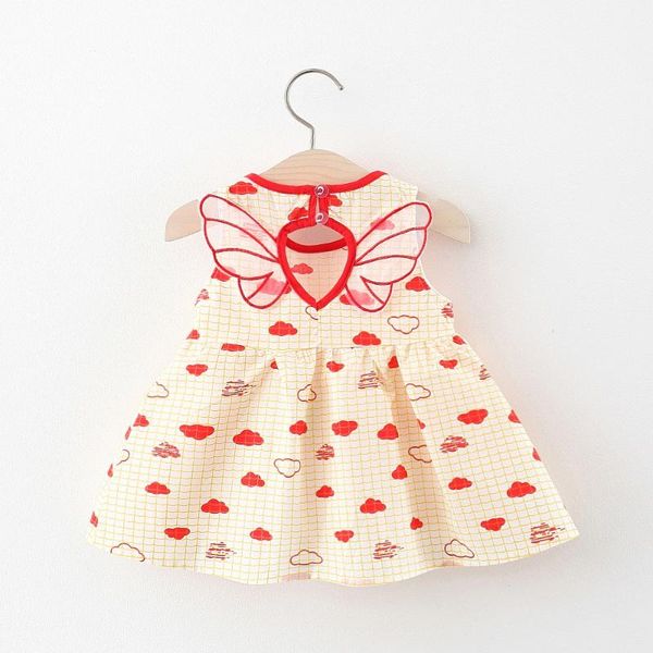 

baby girls wing dress summer 2021 girl's dresses, Red;yellow