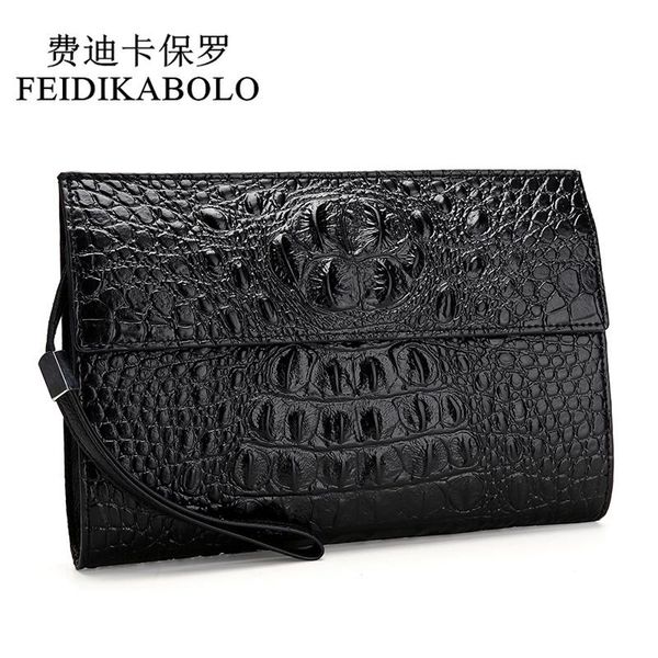

wallets feidikabolo alligator leather men black wallet clutch bags design handy male purse monederos, Red;black
