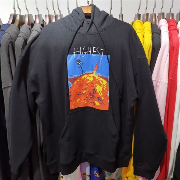 

men's hoodies & sweatshirts 20fw travis scott hitr sun hoodie pullover of men's women 1:1 streetwear astroworld hoodies with a2mo, Black