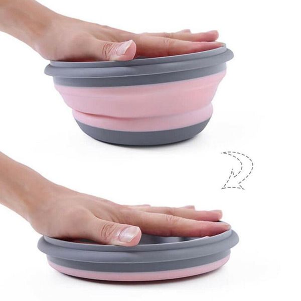 

dinnerware sets 3 pcs/set silicone foldable kids salad dish collapsible portable lunch container box bento