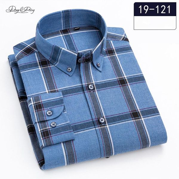 

men shirt novel material long sleeve casual business slim fit plaid fashion clothes da449 men's shirts, White;black