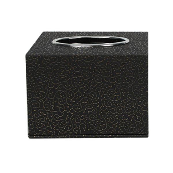

1pc leather tissue box square paper towel holder desknapkin storage container for home el (black) boxes & napkins