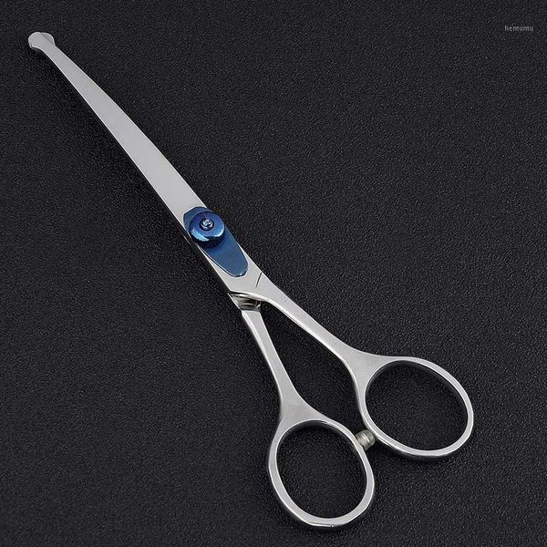 

6inch round tip safety straight curved pet grooming scissor dog cat hairdressing style fashion tool1