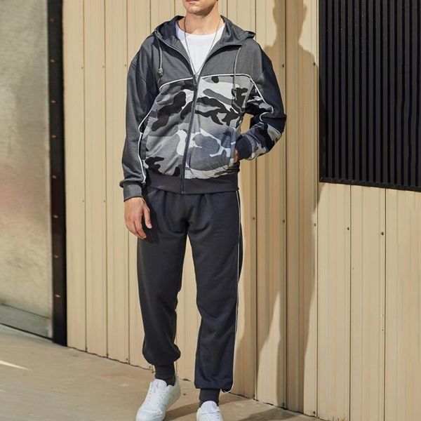 

men's sweaters simple hoodie suit zipper cardigan long pants men sports for going out, White;black