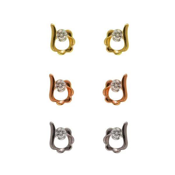 

korean style, atmosphere, celebrity fashion temperament, round zircon geometric exquisite earrings, female stud, Golden;silver