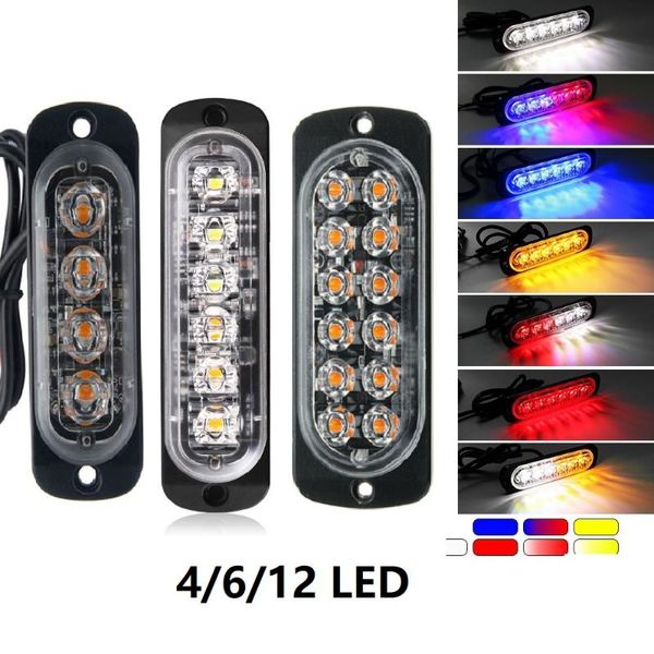 Acil Durum Işıkları Evrensel Araba Işığı Ultra-İnce Flaş Flash lamba LED Çubuk Uyarı Araç Kamyon Tarafı Dönüş 12/24V