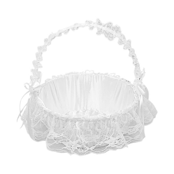 

1pcs flower basket bamboo woven wedding girl petal holder ceremony supply gift wrap