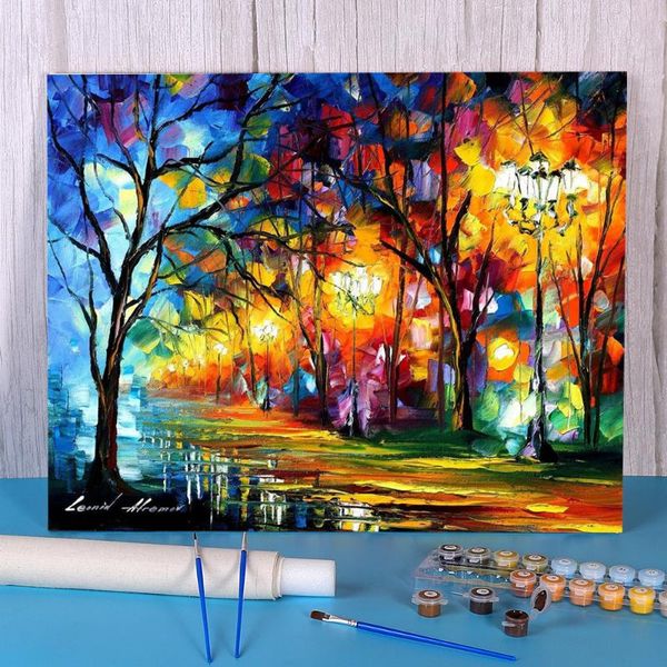 

paintings mystical alley paint by numbers package acrylic paints 40*50 oil painting loft wall picture children drawing